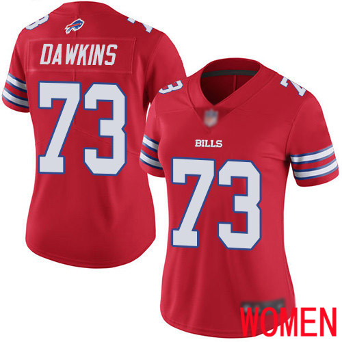 Women Buffalo Bills 73 Dion Dawkins Limited Red Rush Vapor Untouchable NFL Jersey